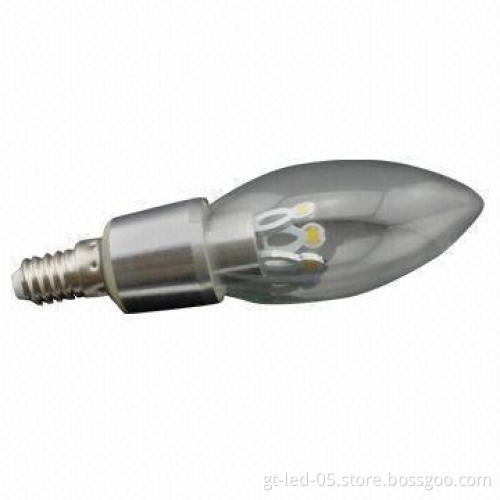 Popular Crystal 3W LED Candle Bulb with 300lm Luminous Flux, 85 to 265V AC Input, CE/RoHS Marks